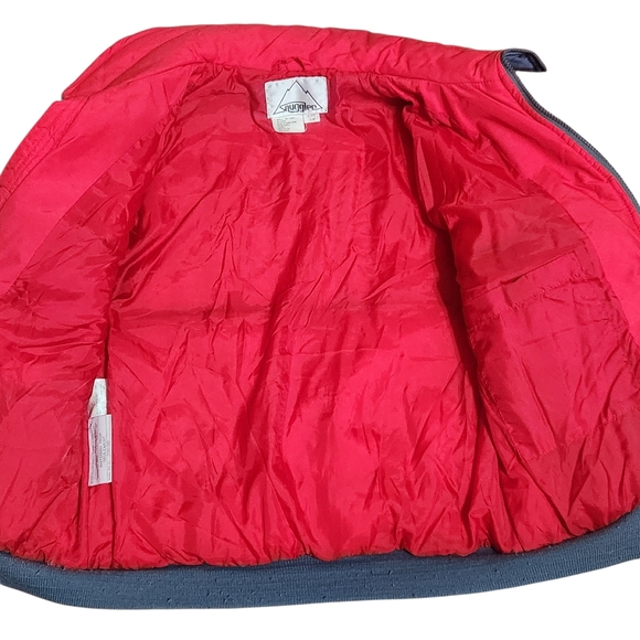 Vintage Snuggler Ski Jacket Puffer Mens Medium 40 Gray Red Quilted Zip Winter - Picture 9 of 13
